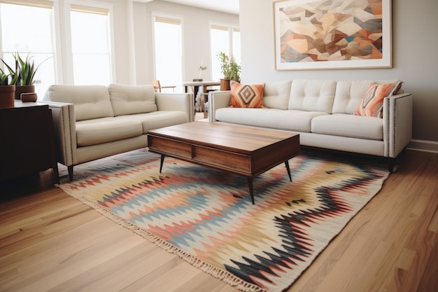 Contemporary woolen rug for the living room