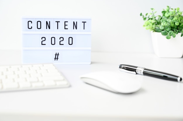 CONTENT 2020 Business Concept,Top view