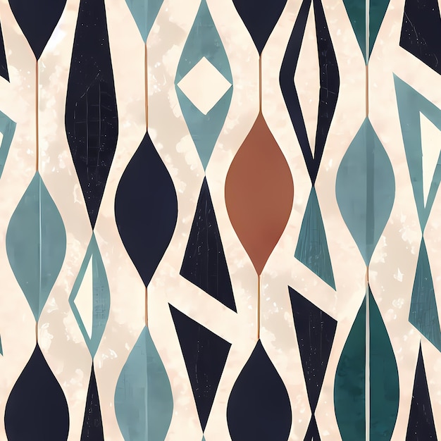 A continuous belt of traditional abstract Wallpaper pattern painted in watercolor Generative AI for digital textile cloth backdrop fashion motif