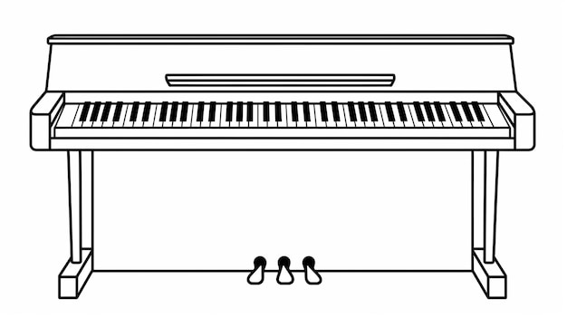 Continuous Drawing Line piano music instrument with minimalist design characteristics