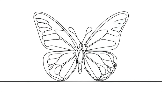 Photo continuous line butterfly art