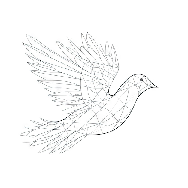 Continuous Line Drawing of a Flying Dove A Symbol of Peace and Freedom