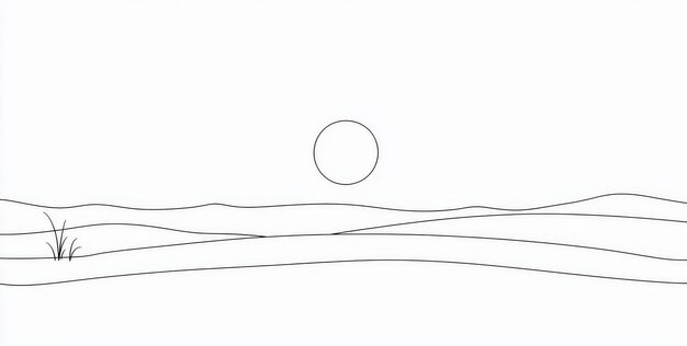 Photo continuous one line art drawing of a summer sun contour line sign modern illustration isolated on white background