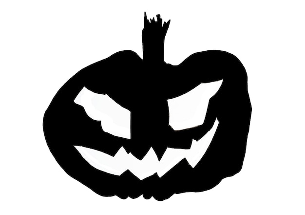 Contour halloween pumpkin for coloring isolated on white background