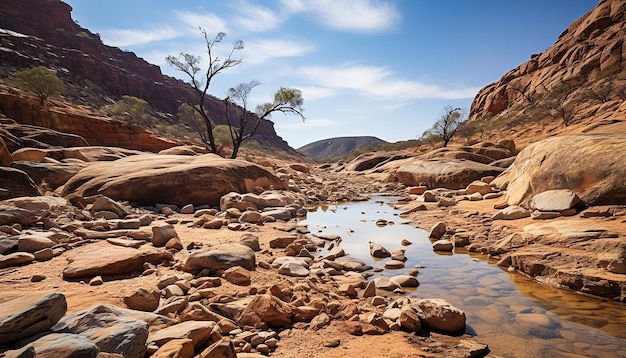 the contrast between dry arid land and a waterrich oasis