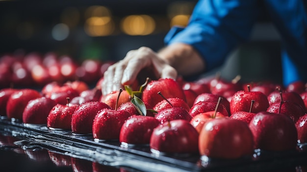 Controlling the production and selection of apple fruit is a technologist at a food processing facility