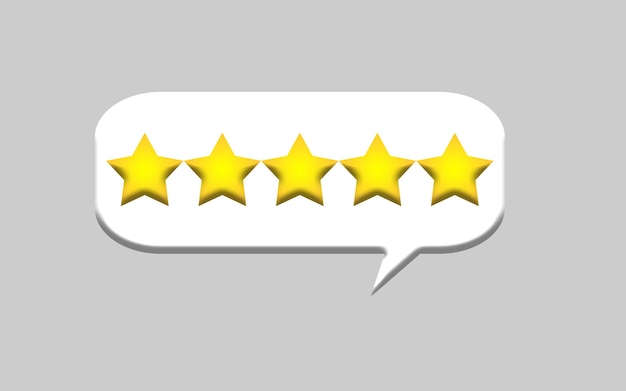 The conversational bubble with 5 stars