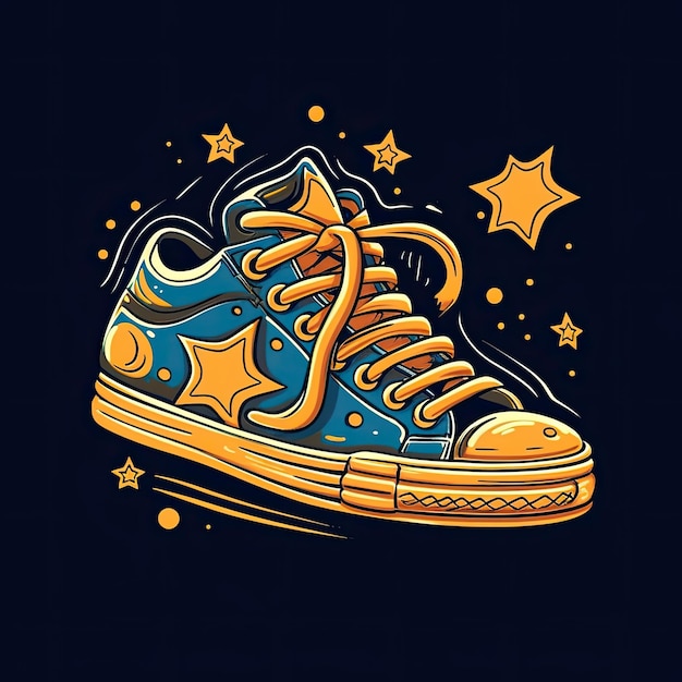 converse sneakers tshirt vector design mockup printable isolated on black sticker tattoo