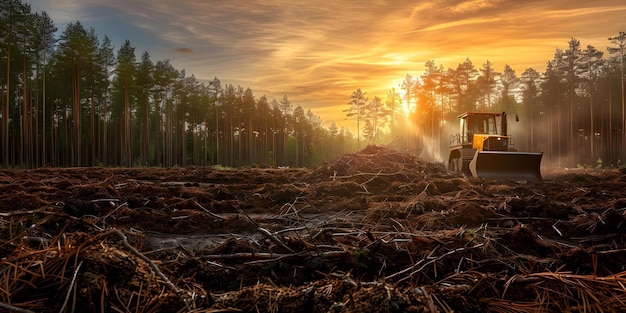 Converting Organic Waste into Renewable Energy through Biomass Plants in Forest Clearings Concept Renewable Energy Biomass Plants Forest Clearings Organic Waste Environmental Impact