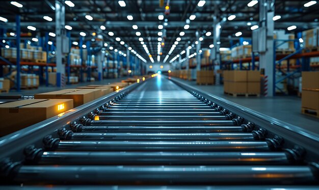 Photo a conveyor belt with a conveyor belt that says  moving  on it