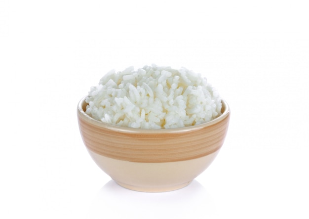 Cooked rice in a Japanese bowl