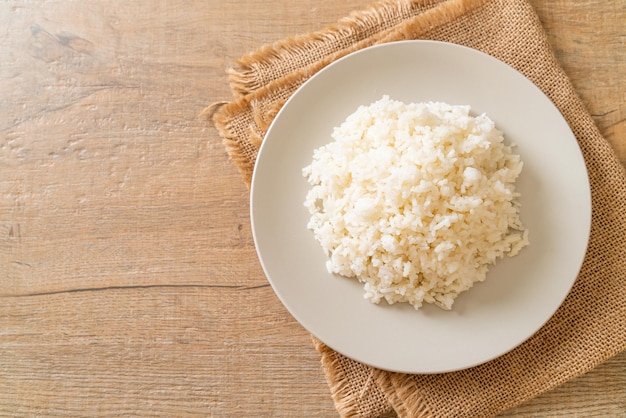 Cooked rice on plate