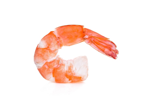 Cooked shrimps isolated.