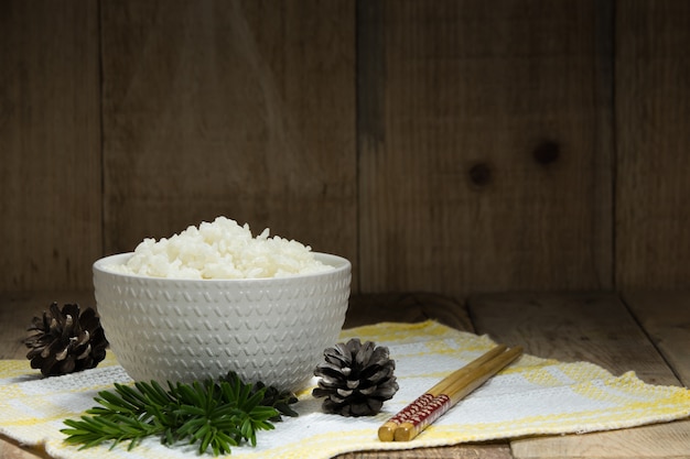 Cooked white rice