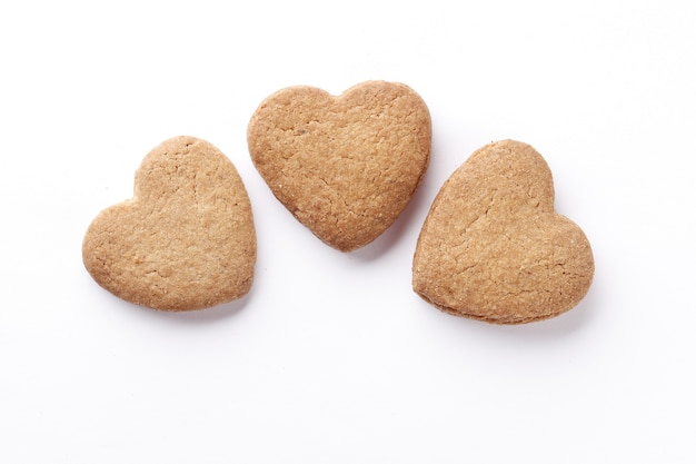 Cookie hearts isolated on a white background