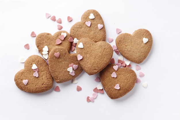 Cookie hearts isolated on a white background