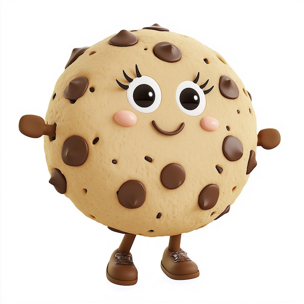 Photo a cookie with a cute face and eyes and a cute face