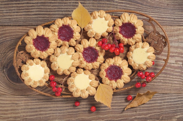 Cookies autumn leaves and berries