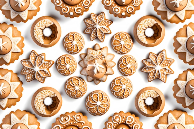 Cookies on a white background Neural network AI generated