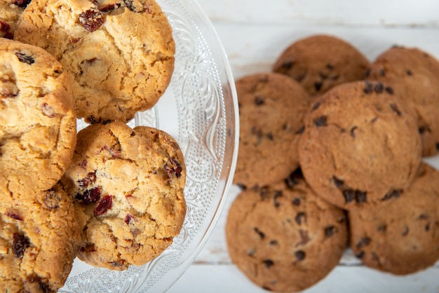 Cookies on the white wooden table