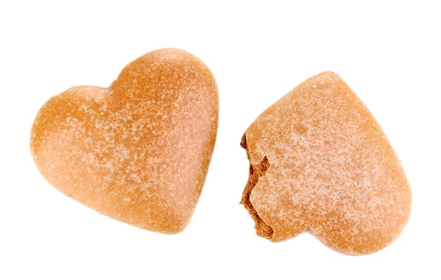 Cookies: whole and bitten isolated on white