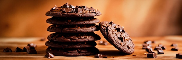 Photo cookies with chocolate on them and a white background