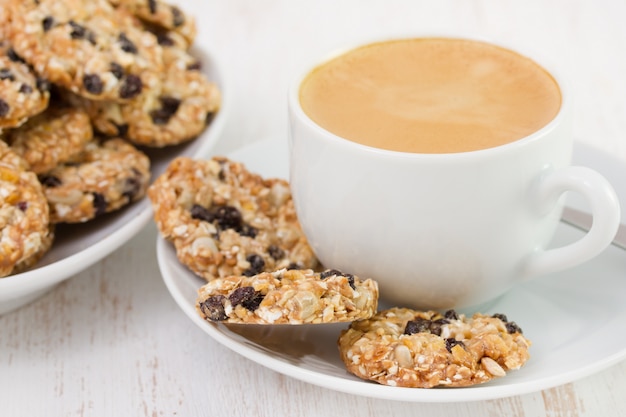 Cookies with cup of coffee