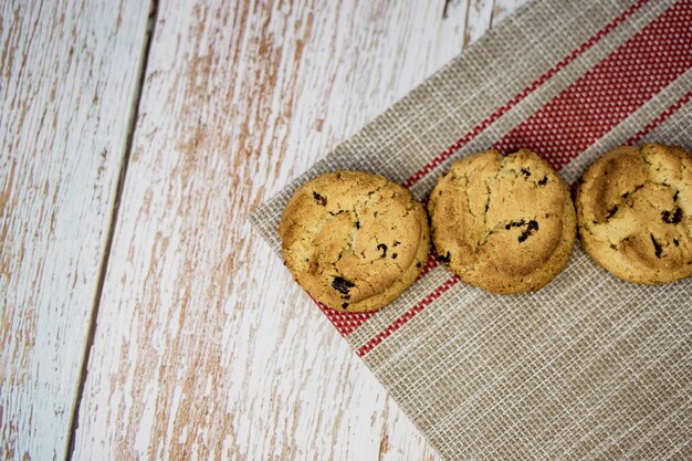 Cookies with pieces of raisins