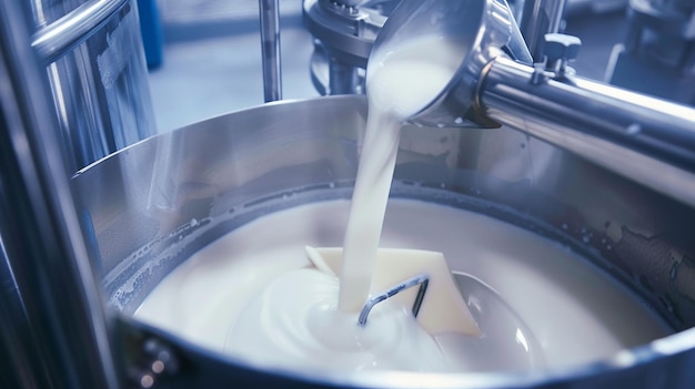 Cooking Milk in Stainless Steel Tank