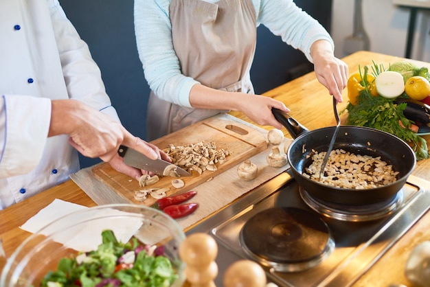 Cooking mushrooms