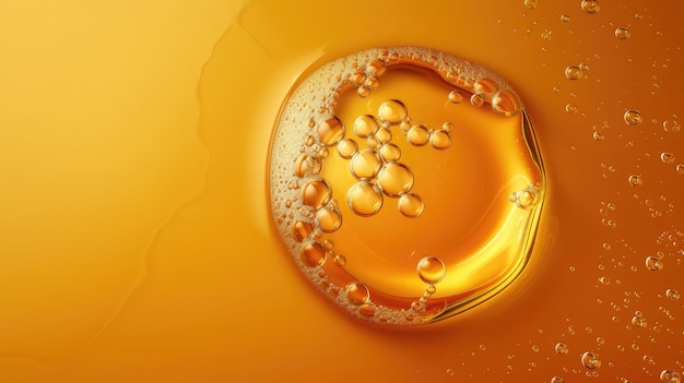 Cooking Oil Honey drop with air bubbles isolated Icon of drop of oil or honey