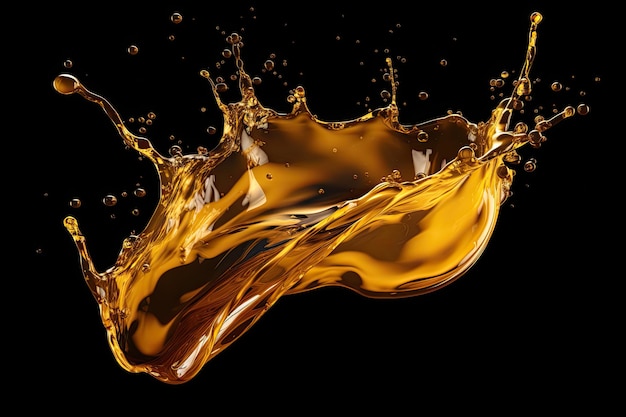 Cooking Oil Splash On Black Background