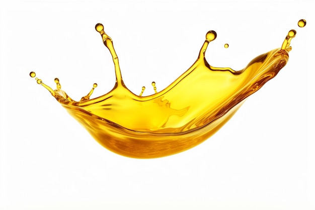 Cooking oil splash with oil drop falling isolated