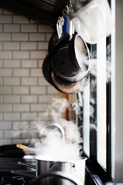 Photo cooking station in the kitchen