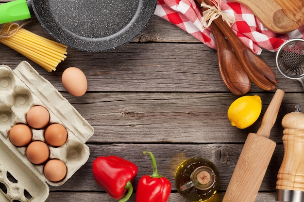 Cooking utensils and ingredients