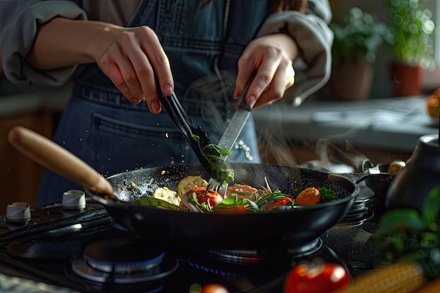 Cooking with Bio Food in the Kitchen