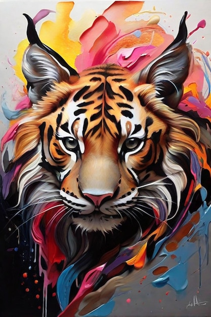 Cool 3D vector image of a tiger