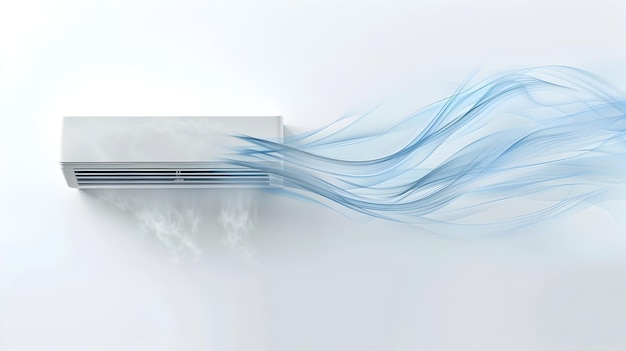 Cool Air Flowing from Air Conditioning Vent on White Background