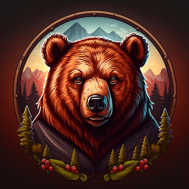 Cool bear illustration design