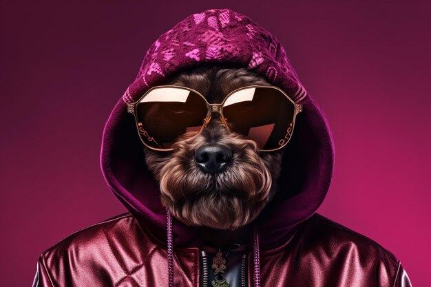 Photo the cool canine a fashionforward pooch rocking shades and a hoodie