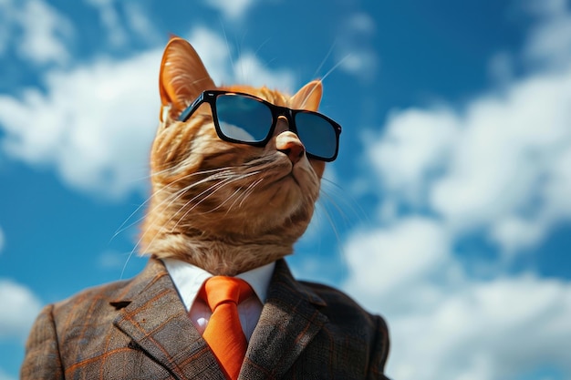 Cool Cat in Suit and Sunglasses