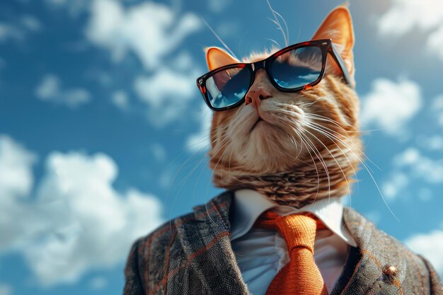 A Cool Cat in Sunglasses and a Suit