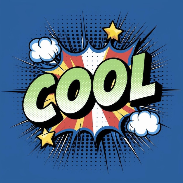 Cool comic text effect tshirt design