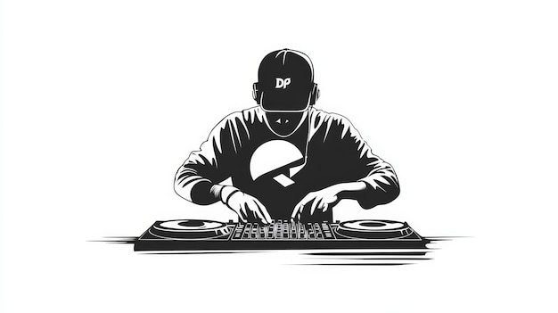 Photo cool dj logo on a white background