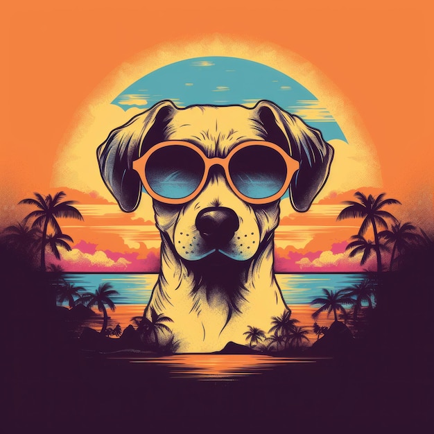 Cool Dog In Sunglasses Tshirt Design