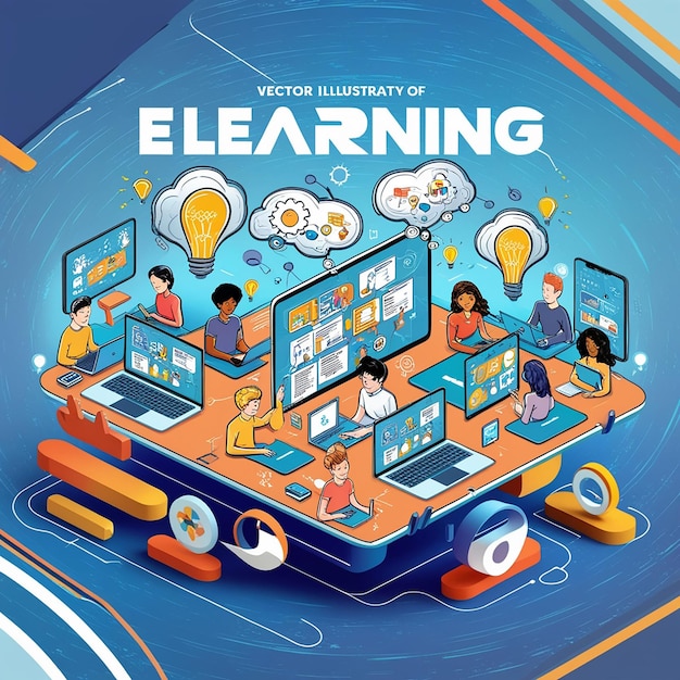 Cool on elearning online courses virtual classroom and other educational themed activity process