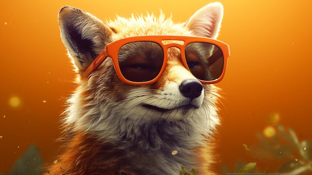 Cool fox wearing sunglasses 8k UHD Generative Ai