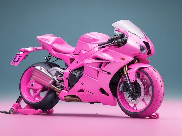 Cool generic sports motorcycle in a light studio generated by AI