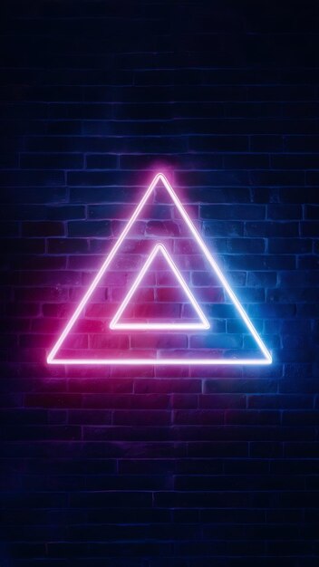 Cool geometric triangular figure in a neon laser light great for background