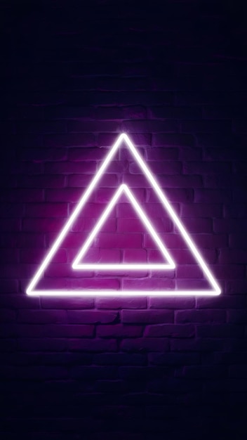 Cool geometric triangular figure in a neon laser light great for backgrounds and wallpapers